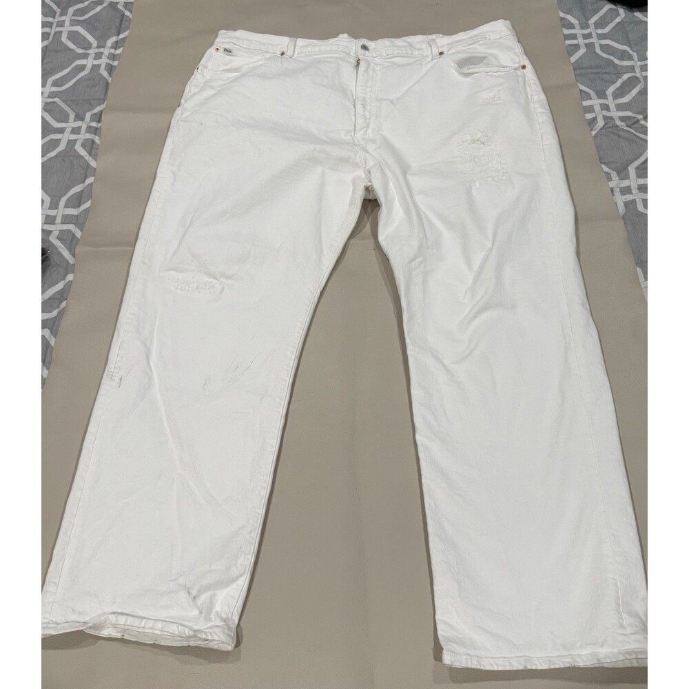Polo Ralph Lauren Hampton Relaxed Straight Jeans White 50B x 32 Big Tall